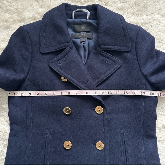 J. Crew Jacket The 2008 Andover Peacoat Italian Wool Gold Buttons Navy 6 - Picture 10 of 13